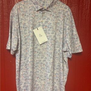 Rhoback “The Potomac” Men's Performance Golf Polo Shirt Patriotic USA Size 3X